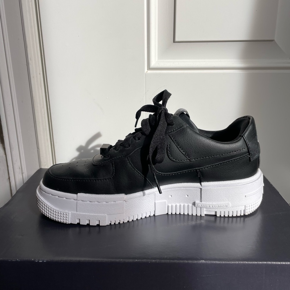 Nike AF1  Black and White Platform Sneakers